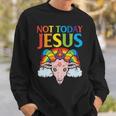 Today Not Jesus Satan Goat Satanic Rainbow Satanism Sweatshirt Gifts for Him