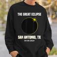 Total Solar Eclipse 2024 City San Antonio Texas Eclipse Sweatshirt Gifts for Him