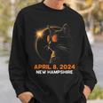 Total Solar Eclipse 2024 New Hampshire Cat Lover Glasses Sweatshirt Gifts for Him