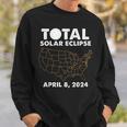 Total Solar Eclipse 2024 Party America Totality Usa Map Sweatshirt Gifts for Him