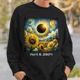 Total Solar Eclipse 2024 Sunflowers Painting Van Gogh Sweatshirt Gifts for Him