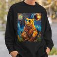 Total Solar Eclipse Grizzly Bear Sweatshirt Gifts for Him