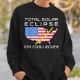 Total Solar Eclipse Path Totality America Map 8 April 2024 Sweatshirt Gifts for Him