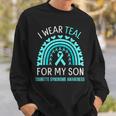 Tourette Syndrome Awareness Month Ich Trage Blaugrün Für Meinen Sohn Sweatshirt Geschenke für Ihn
