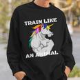Train Like An Animal Unicorn Weightlifting Muscle Fitness Sweatshirt Gifts for Him