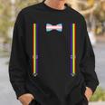 Trans Pride Transgender Equality Lgbt Flag Bow Tie Suspender Sweatshirt Gifts for Him