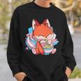 Transgender Pride Kawaii Fox Ramen Noodles Trans Flag Sweatshirt Gifts for Him