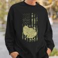 Turkey Camo Usa American Flag Thanksgiving Day Camouflage Sweatshirt Gifts for Him