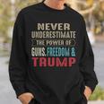 Never Underestimate The Power Of Guns Freedom & Trump Sweatshirt Gifts for Him