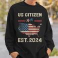 Us Citizen Est 2024 Immigrant New American Citizenship Party Sweatshirt Gifts for Him