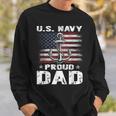 US NAVY Proud Dad With American Flag Veteran Day Sweatshirt Gifts for Him