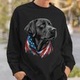Usa 4Th Of July Black Patriotic American Labrador Retriever Sweatshirt Gifts for Him