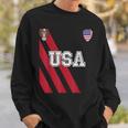 Usa America Soccer Jersey Red Blue Football Ball Travel Sweatshirt Gifts for Him