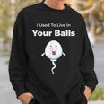 I Used To Live In Your Balls Silly Father's Day Sweatshirt Gifts for Him
