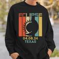Vintage America Total Solar Eclipse 040824 Texas 2024 Sweatshirt Gifts for Him