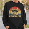 Vintage Best Cat Dad Ever Bump Fist Father's Day Cat Daddy Sweatshirt Gifts for Him