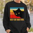 Vintage Best Cat Dad Ever Daddy Fathers Day Sweatshirt Gifts for Him
