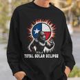 Vintage Bigfoot Total Solar Eclipse Texas Flag Sweatshirt Gifts for Him