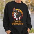 Vintage Cool Tricolor Corgi Dog Grandpa Paw Dad Fathers Day Sweatshirt Gifts for Him