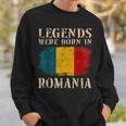 Vintage Romanian Flag Legends Were Born In Romania Sweatshirt Gifts for Him