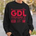 Vintage Guadalajara Gdl Airport Code Travel Day Retro Day Blue Sweatshirt Geschenke für Ihn