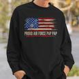 Vintage Proud Air Force Pap Pap American Flag Veteran Sweatshirt Gifts for Him