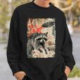 Vintage Raccoon Ufo Alien Animal Raccoon Sweatshirt Geschenke für Ihn