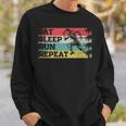 Vintage Retro Eat Sleep Run Repeat Running Runner Sweatshirt Gifts for Him