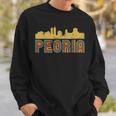Vintage Retro Peoria Illinois Skyline Sweatshirt Gifts for Him
