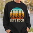 Vintage Retro Lets Rock Rock And Roll Guitar Music Sweatshirt Gifts for Him