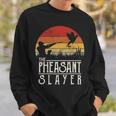 Vintage Sunset Retro Style Pheasant Hunting Pheasant Slayer Sweatshirt Gifts for Him