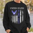 Vintage United States Air Force Veteran With American Flag Sweatshirt Gifts for Him