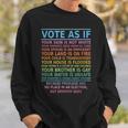 Vote As If Your Skin Is Not White Human's Rights Apparel Sweatshirt Gifts for Him