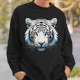 White Tiger Blue Eyes Wild Cat Animal Sweatshirt Gifts for Him
