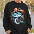 Wild Western Howdy Dolphin Sea Ocean Animal Lover Cowboy Hat Sweatshirt Gifts for Him