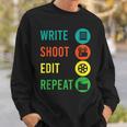 Write Shoot Edit Repeat Director Movie Tv Show Producer Sweatshirt Gifts for Him
