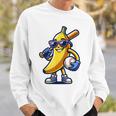 Banana Playing Baseball Fruit Lover Baseball Player Sweatshirt Gifts for Him