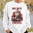 Big Nick Energy Vintage Gangster Santa Claus Wink Christmas Sweatshirt Gifts for Him