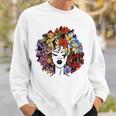 Black Queen Lady Curly Natural Afro African Black Hair Sweatshirt Gifts for Him