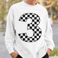Checkered Birthday 3 Three Race Car 3Rd Birthday Racing Car Sweatshirt Gifts for Him