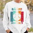 Children's Bäm Ich Bin 9 Neun Jahre Junge 9Th Birthday Football Sweatshirt Geschenke für Ihn
