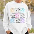 Cows Cows Cows Pink Blue Black Yellow Aqua Purple Cows Sweatshirt Gifts for Him