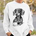 Dachshund Puppy Wiener With Coffee Sweatshirt Gifts for Him