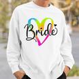 Damen Braut 2024 Junggesellinnenabschied Regenbogen Braut To Be Hochzeit Sweatshirt Geschenke für Ihn