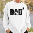 Damen Dad Hoch 2 Zweifacher Papaater Zwei Töchter Mit-Ausschnitt Sweatshirt Geschenke für Ihn