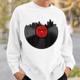 Detroit Vintage Michigan Skyline Vinyl Record Sweatshirt Gifts for Him