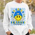 Be Extra Yellow And Blue Smile Face Down Syndrome Awareness Sweatshirt Gifts for Him