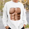Fake Muscle Under Clothes Chest Six Pack Abs Sweatshirt Gifts for Him