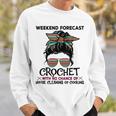 Weekend Forecast Crochet Crocheting Colorful Pattern Sweatshirt Gifts for Him