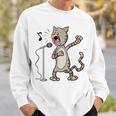 Cat Singing Karaoke Sweatshirt Gifts for Him
